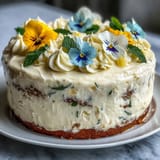 Spring Cake Edible Flowers Lemon