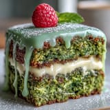 Decadent mini matcha cake, perfect for a festive brunch smash celebration, frosted elegantly.