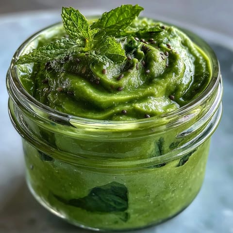 Creamy Green Detox Smoothie, blending spinach and apple for a healthy morning boost.