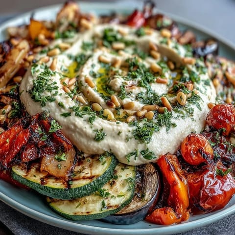 Grilled Veggie Platter with Hummus, featuring colorful charred vegetables and creamy hummus, perfect for summer barbecues and healthy eating.  