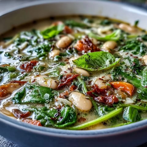 Tuscan White Bean Spinach Soup