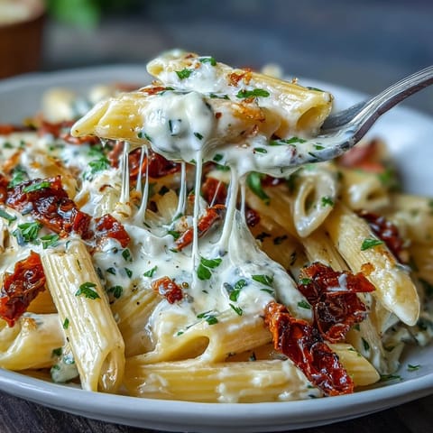 Creamy Marry Me Pasta with vibrant sun-dried tomatoes, perfect for dinner.