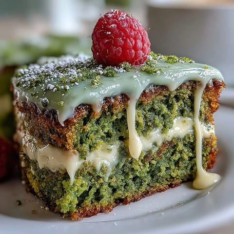 Smash cake style mini matcha birthday cake for brunch, topped with fluffy white frosting.