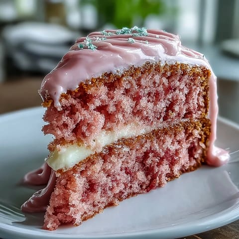 A pink Bridal Shower Rosé Velvet Cake crowned with gold drip.