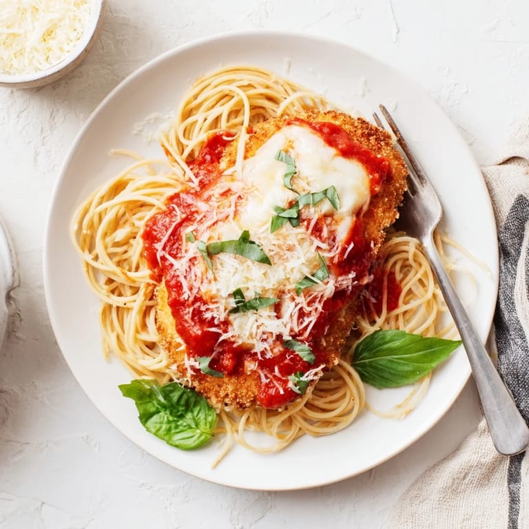 Crunchy Parmesan breadcrumbs top juicy chicken breasts, baked with marinara and mozzarella for a classic Italian-American dinner.