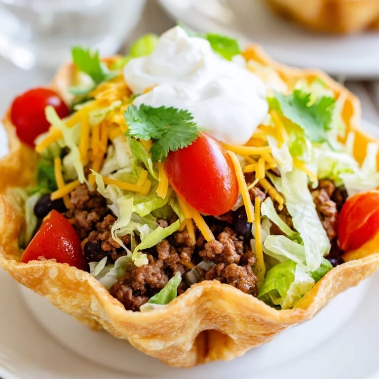 A vibrant Taco Salad with avocado and lime wedges served on a colorful plate for a festive meal.