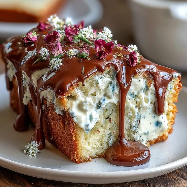 Elegant Spring Floral Drip Cake: Soft vanilla sponge cake with zesty lemon frosting, decorated with a glossy white chocolate drip and delicate edible blooms—perfect for celebrating the season.
