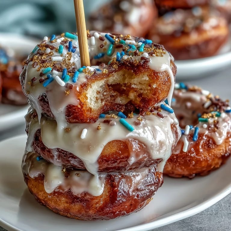 Sweet, stacked donuts crowned with sprinkles, a perfect sugary centerpiece.