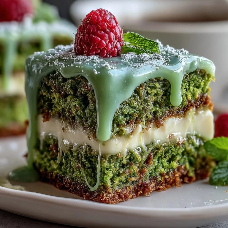 Vibrant green matcha birthday cake, ready for a delightful brunch smash, beautifully iced.