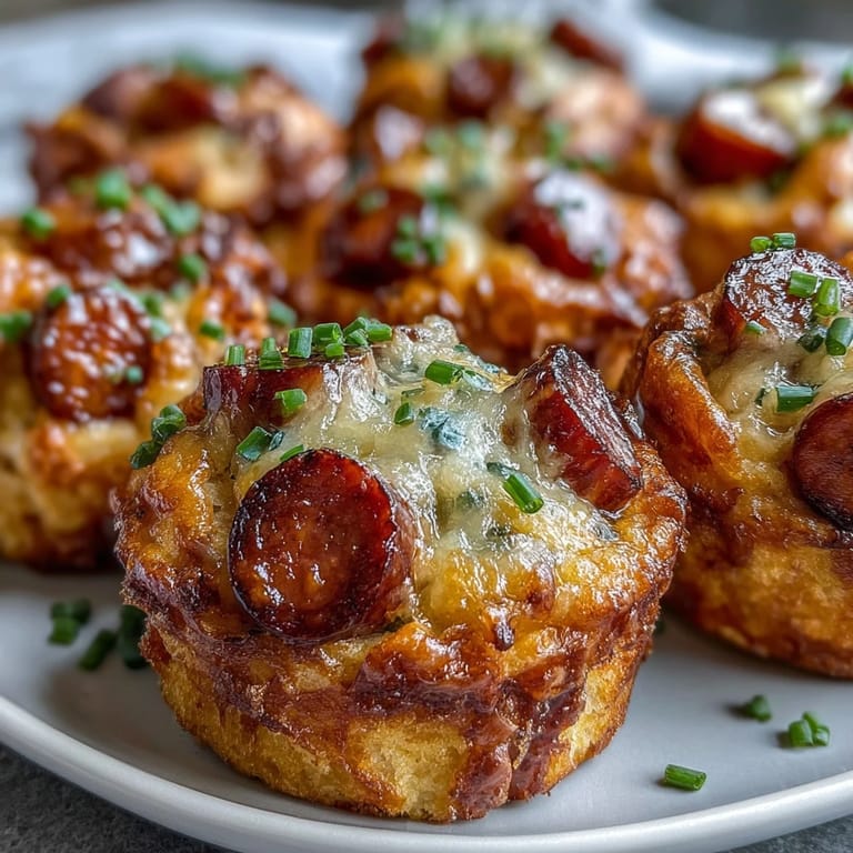 Fluffy corn muffin batter encasing savory hot dog pieces, ready for dipping.