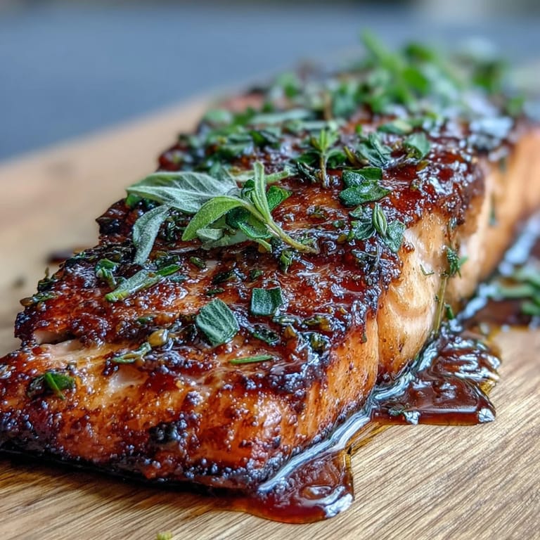 Flaky cedar plank salmon featuring a vibrant maple Dijon glaze and fresh dill.